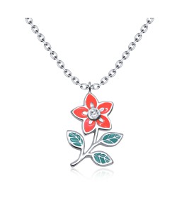 Blooming Flower Silver Necklace SPE-3370